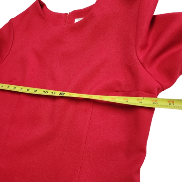 Vintage Hanes Signature Collection Short Sleeve Red Light Polyester Midi Dress ♥ - Picture 3 of 8